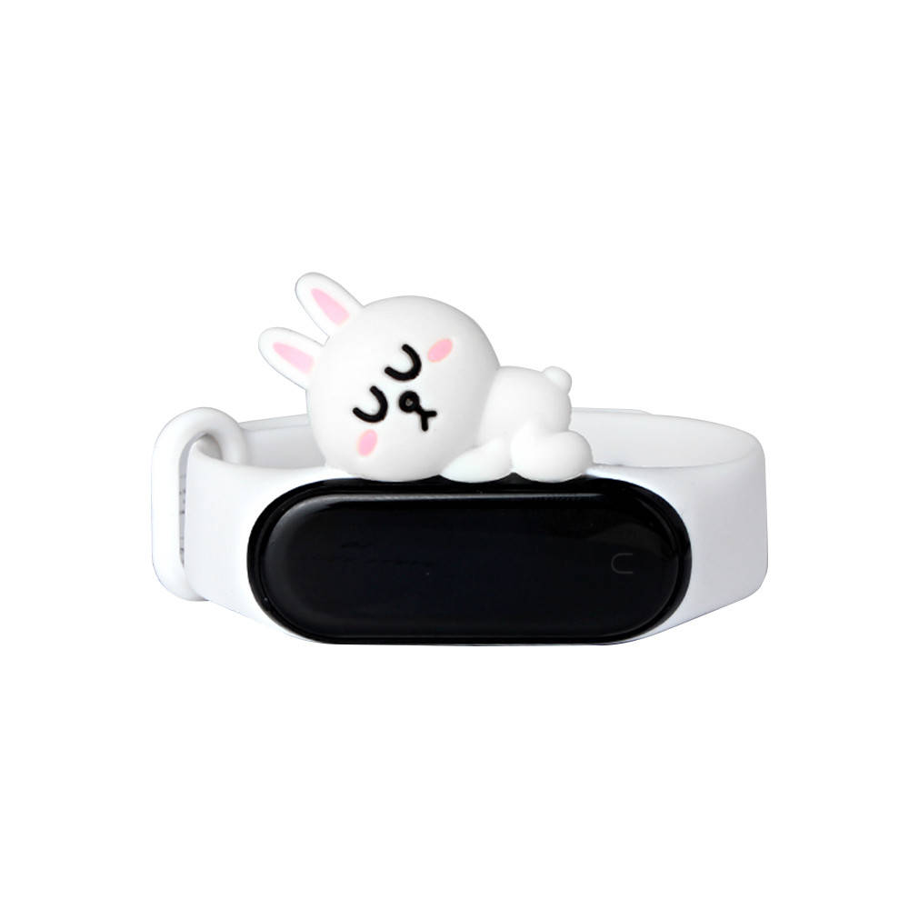 

Силиконовый ремешок MRK для фитнес браслета Xiaomi Mi Band 4/3 Зайчик Белый (mrk2051)