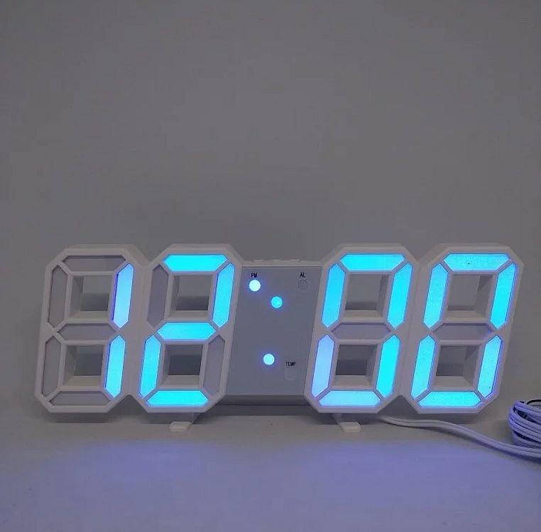 

Электронные Led часы с будильником и термометром Ly 1089, blue