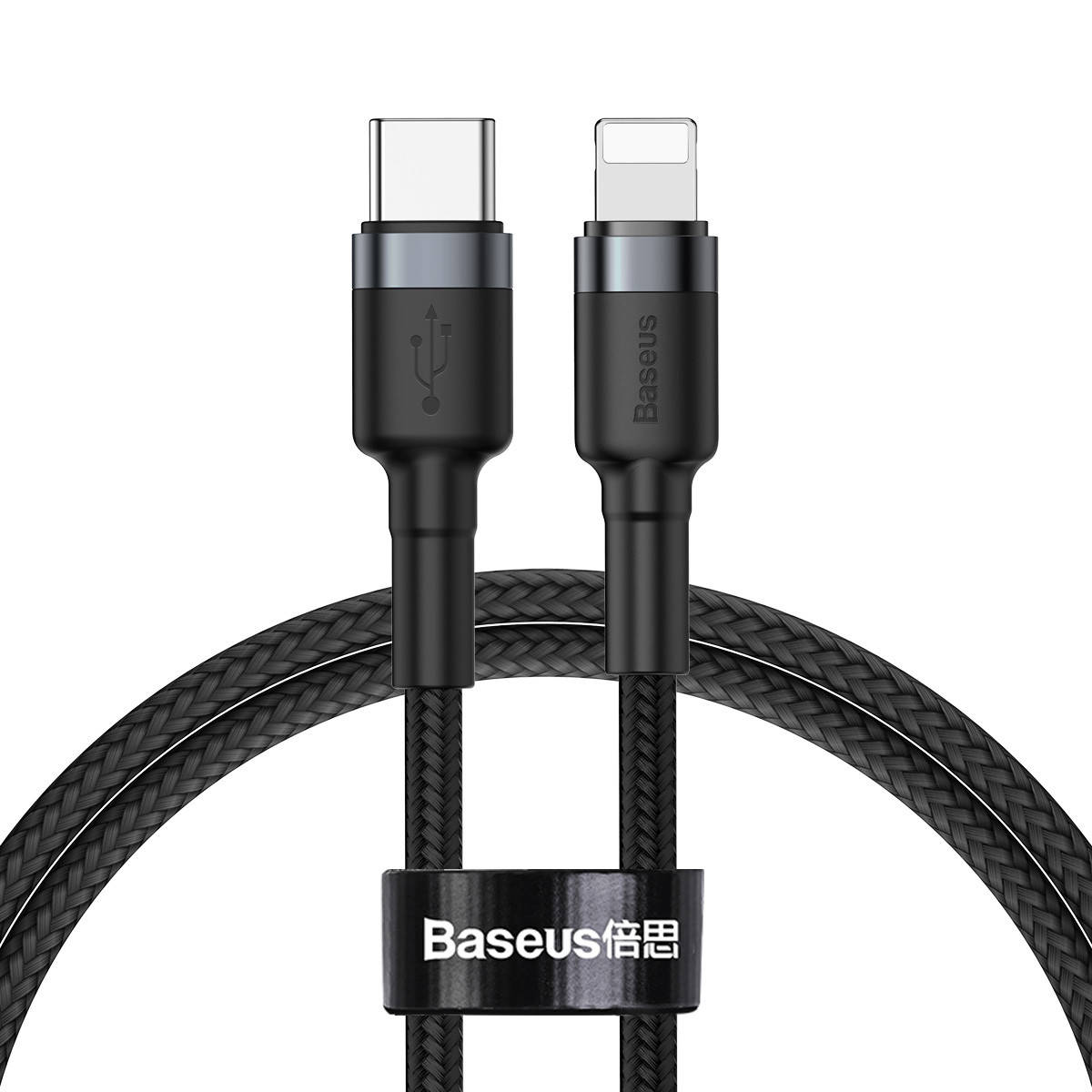 

Кабель Baseus Cafule Type-C to Lightning PD 18W 1M Черный/Серый (CATLKLF-G1)