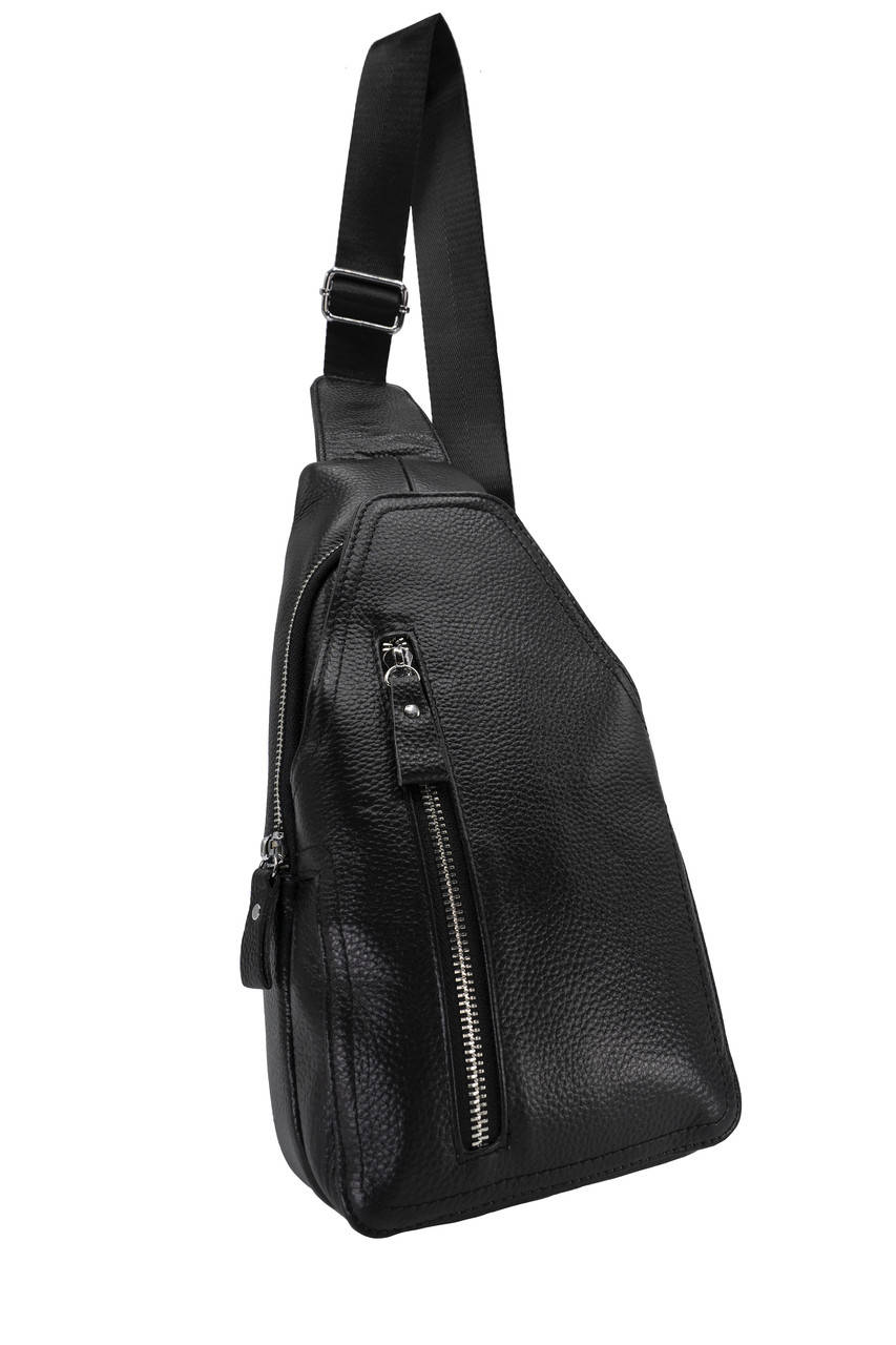 

Мужская кожаная сумка - слинг через плечо NiceBags V010842 - Черная, Черный