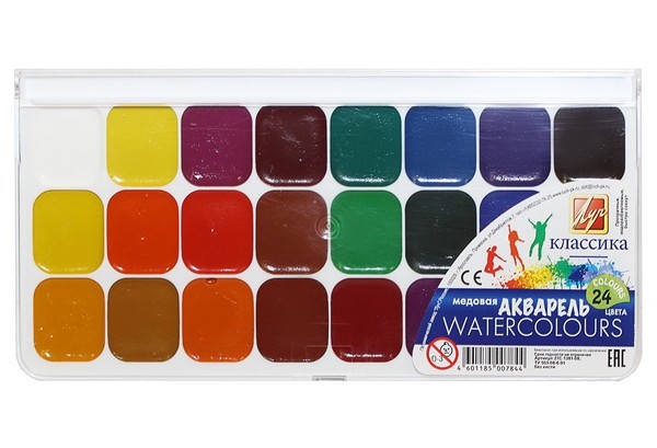 

Акварель Луч Класика 24 кольори медова б/п 19С1294-08 21шт/уп, Разные цвета