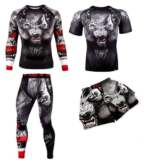

Компрессионный комплект 3 в 1 Venum Wolf венум рашгард, шорты, легинсы., Белый