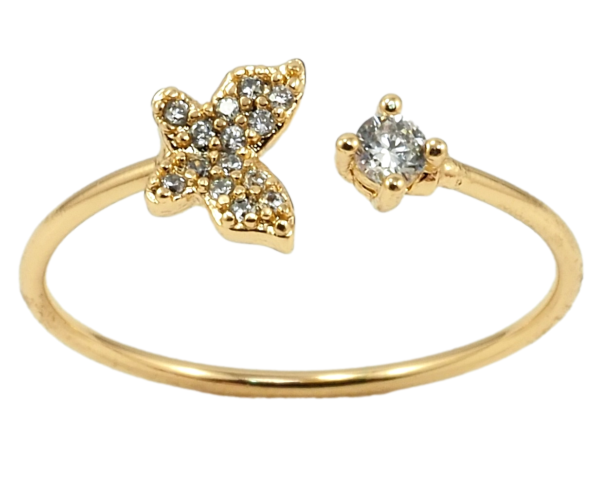 

Кольцо Xuping Позолота 18K "Бабочка с цирконием" р.17-18,18-19