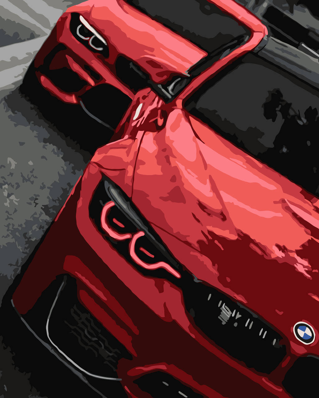 

Картина по номерам Origami Красная БМВ LW 3155 40*50 производство Украина