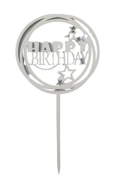 

Топпер белый "HAPPY BIRTHDAY (в круге)"