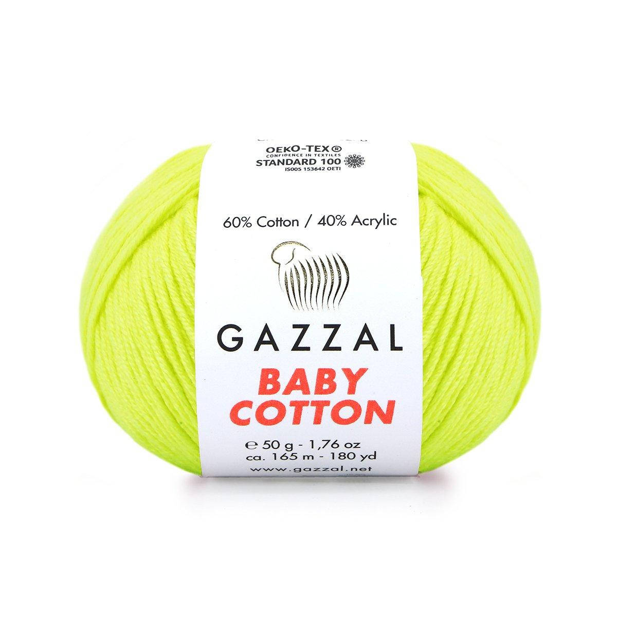 

Gazzal Baby Cotton № 3462 желтый неон