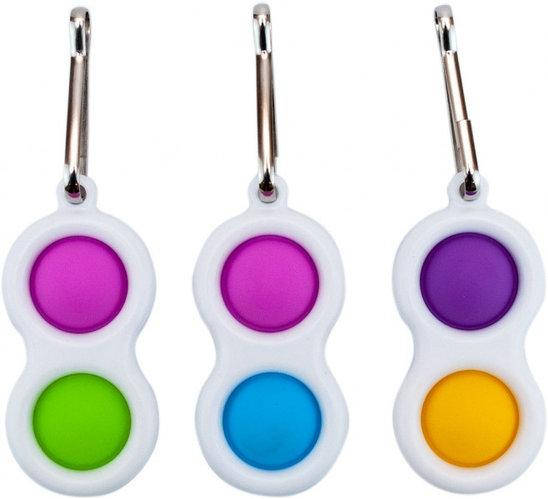 

Сенсорная игрушка-брелок Simple Dimple двойной. Антистресс Симпл Димпл Pop it fidget.