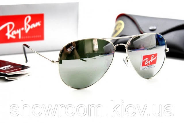 

Женские солнцезащитные очки в стиле RAY BAN aviator (серебрянная оправа)