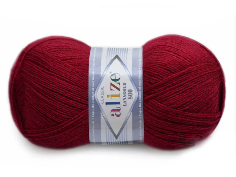 

Alize 800 Lana Gold, Вишня №390, Бордовый
