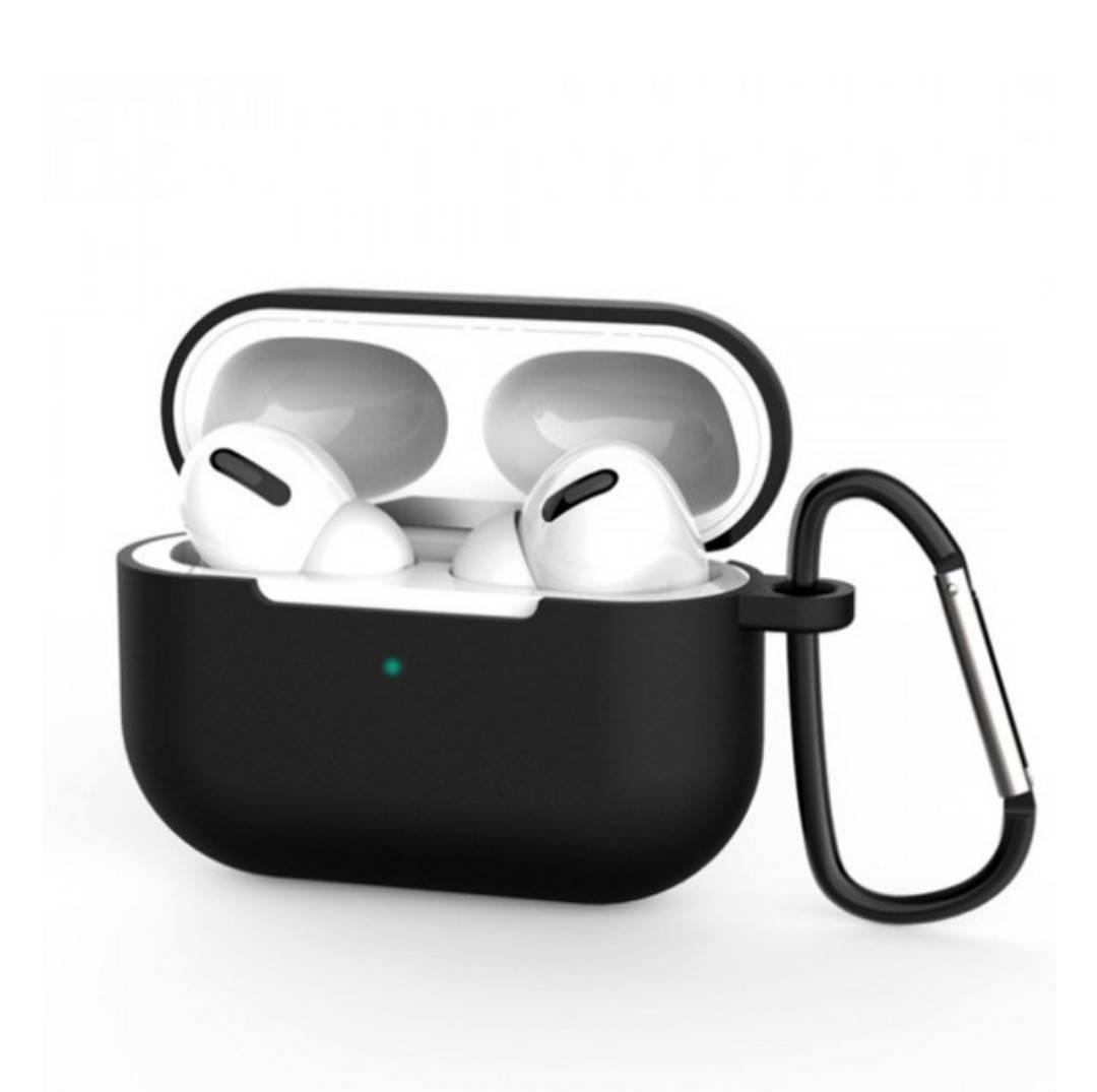 

Чехол кейс для наушников Apple AirPods Pro черный силиконовый