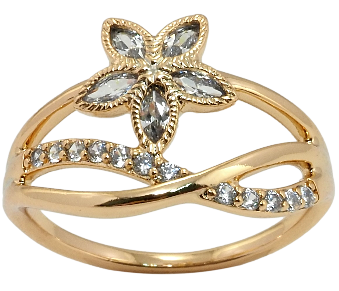

Кольцо Xuping Позолота 18K "Цветок с фианитами" р.18,18.5,19.5