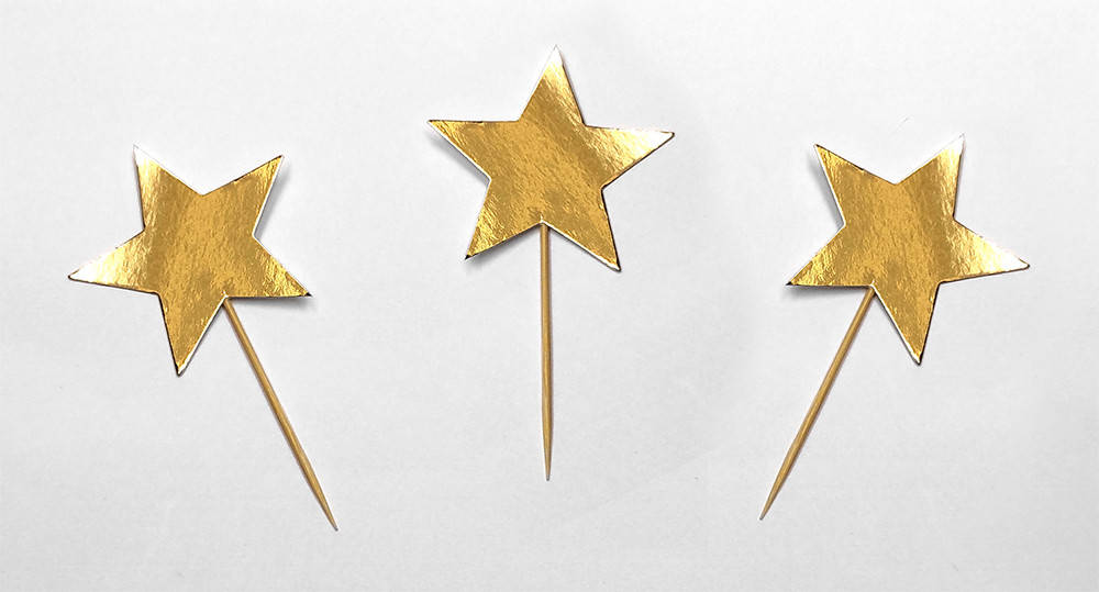 

Шпажки "Звезды" хром золото 10 шт./уп.