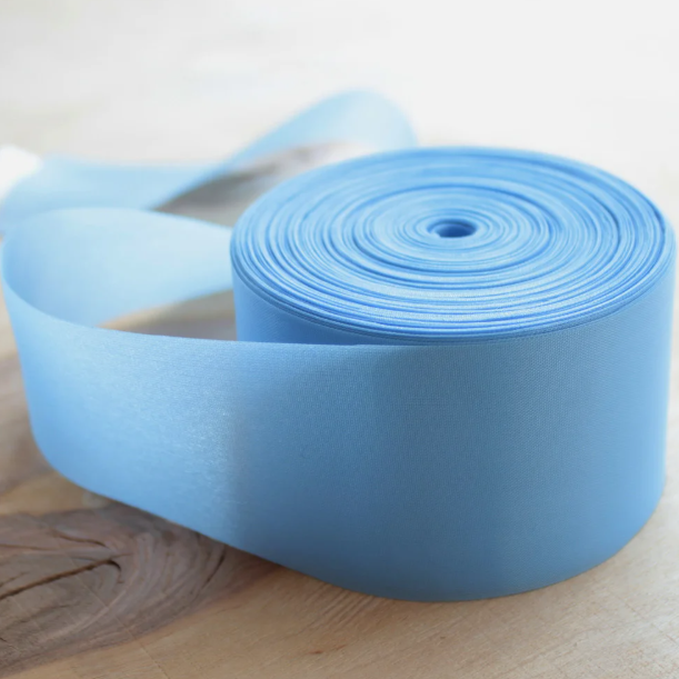 

Шелк! Лента метражная рулон ширина 5 см, Голубая, Голубой