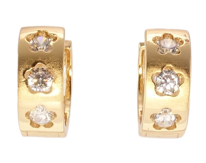 

Серьги Xuping Позолота 18K колечки "Цветочный орнамент с цирконием"
