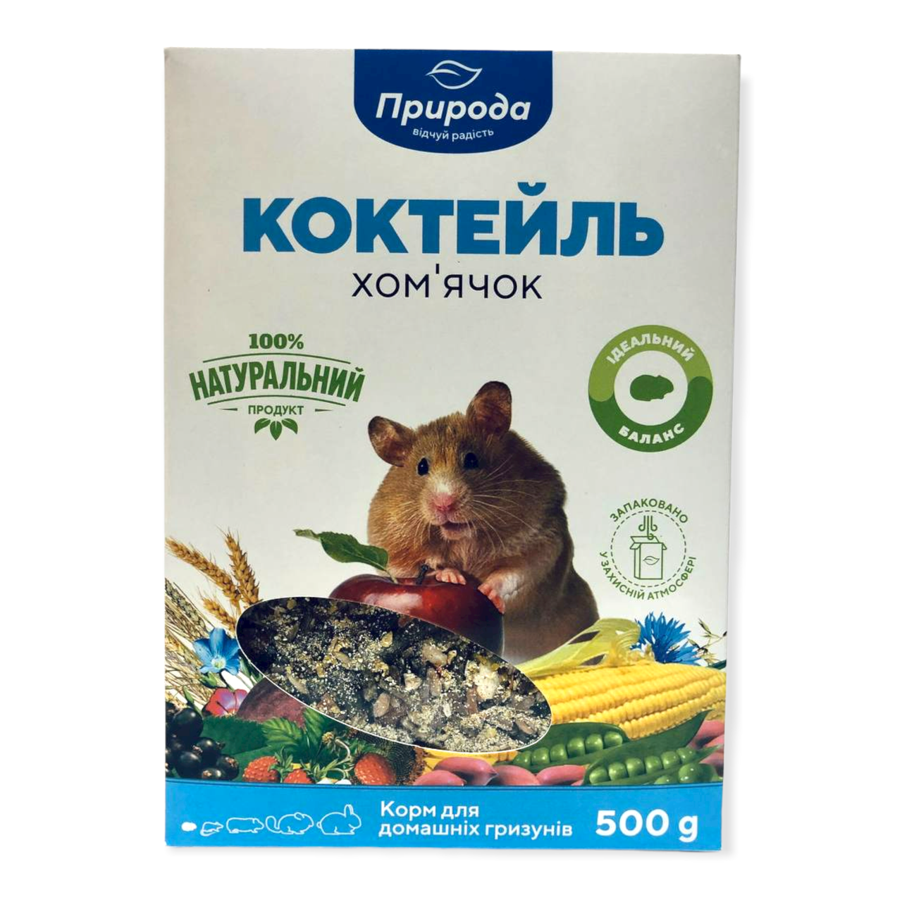 

Полноценный корм для хомяков Коктейль "Хомячок" 500 г Природа