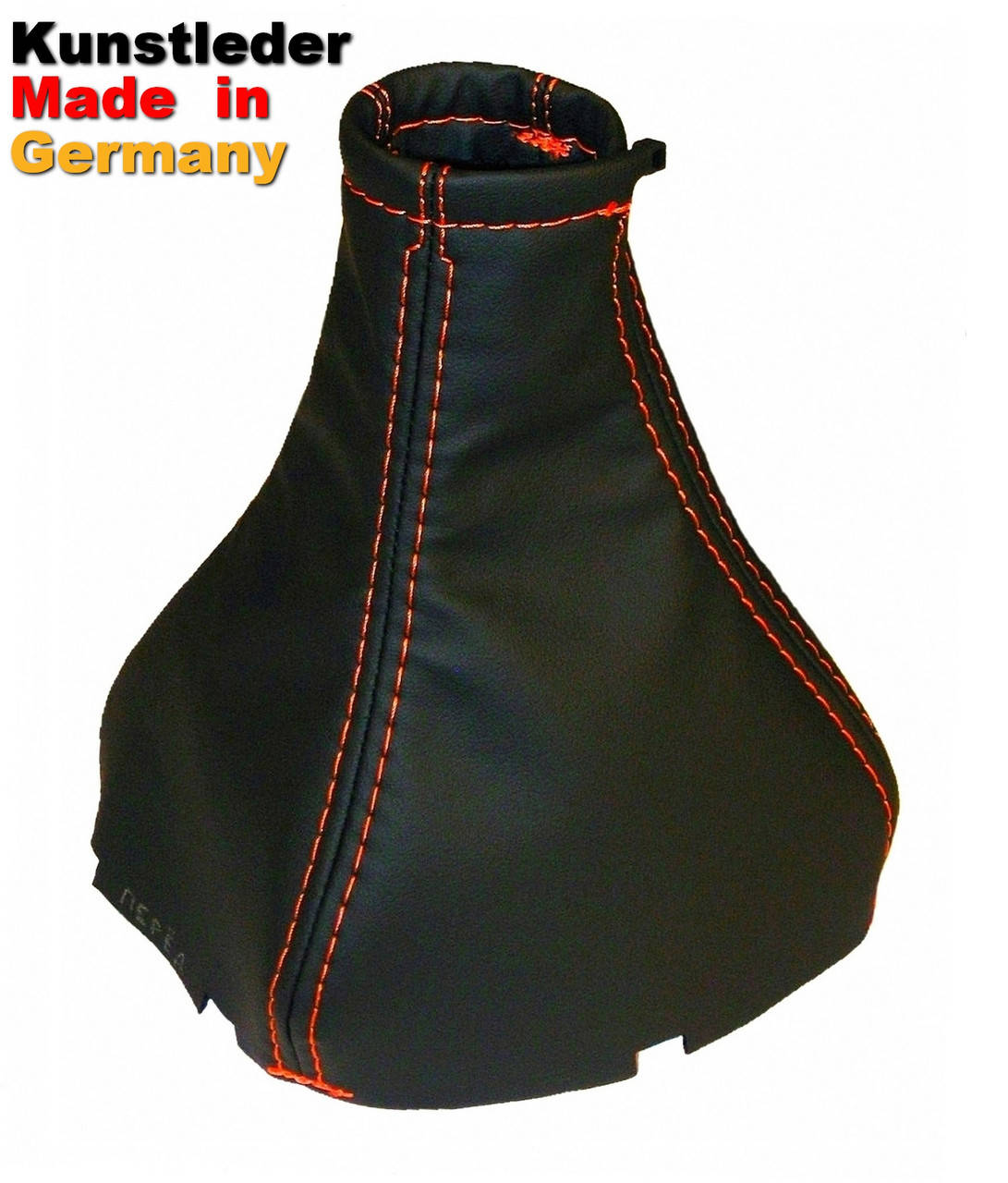 

Чехол ручки КПП Шевроле Лачетти, чёрный с оранжевыми строчками