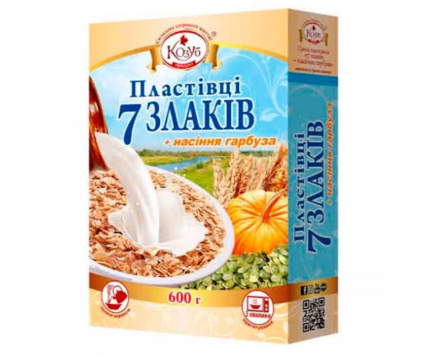

Смесь хлопьев 7 злаков + семена тыквы моментального приготовления Козуб Продукт 600г