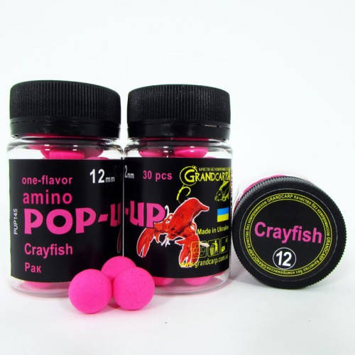 

Бойлы плавающие амино поп-ап Grandcarp ICRAYFISH (РАК) Ø12 мм