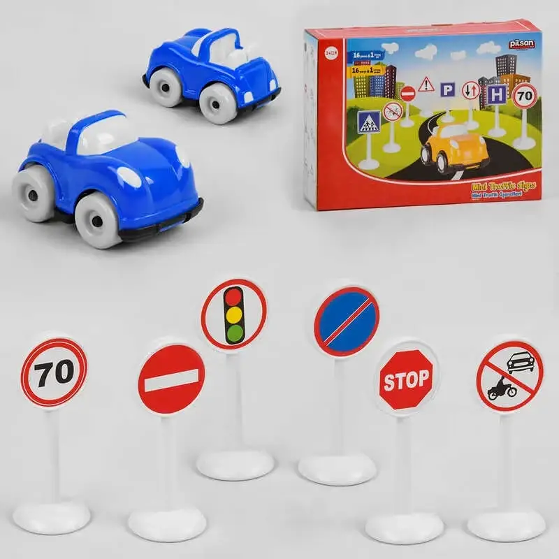 

Набор дорожных знаков Pilsan Mini Traffic Signs 03-273 (12) машинка, 16 дорожных знаков
