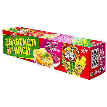 

Чіпси 50г холодець та хрін "Золотисті чіпси " (1/66)