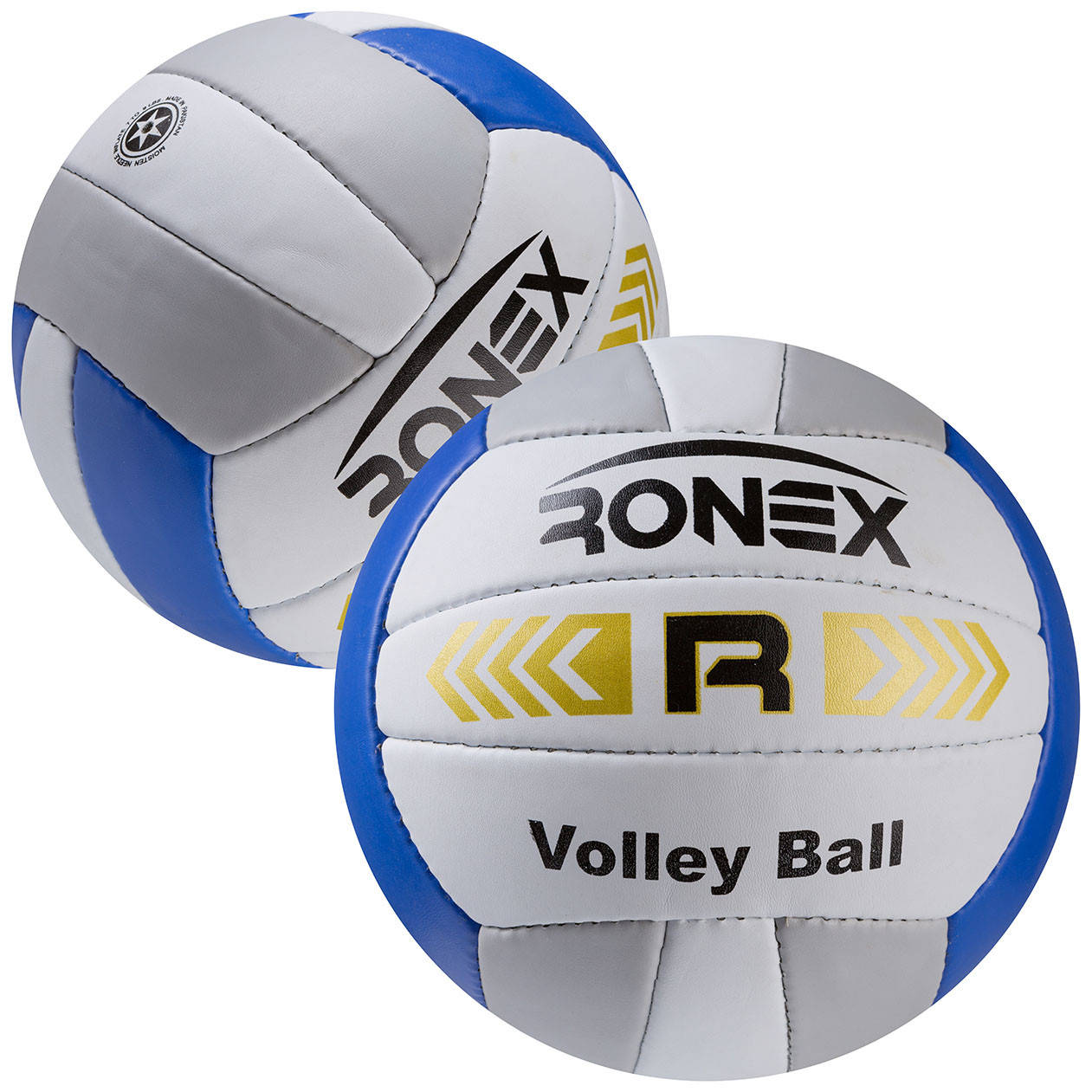 

Мяч волейбольный Ronex Orignal Grippy "R" серый/белый/синий