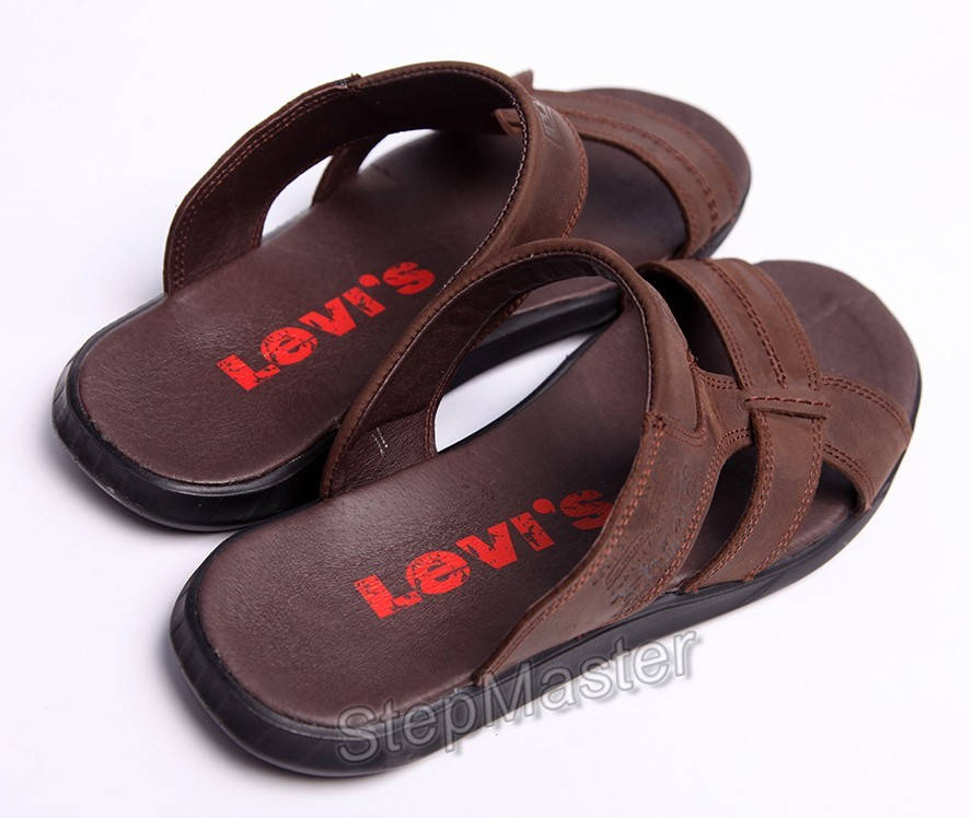 

Шлепанцы мужские кожаные Levis Brown, Коричневый