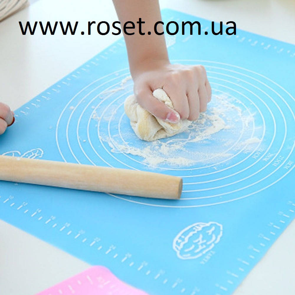 

Кондитерский силиконовый коврик для выпечки и раскатки теста с разметкой - 24х22 см