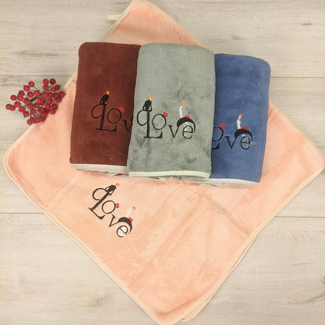 

Полотенце для лица микрофибра Love 100*50 см, Разные цвета