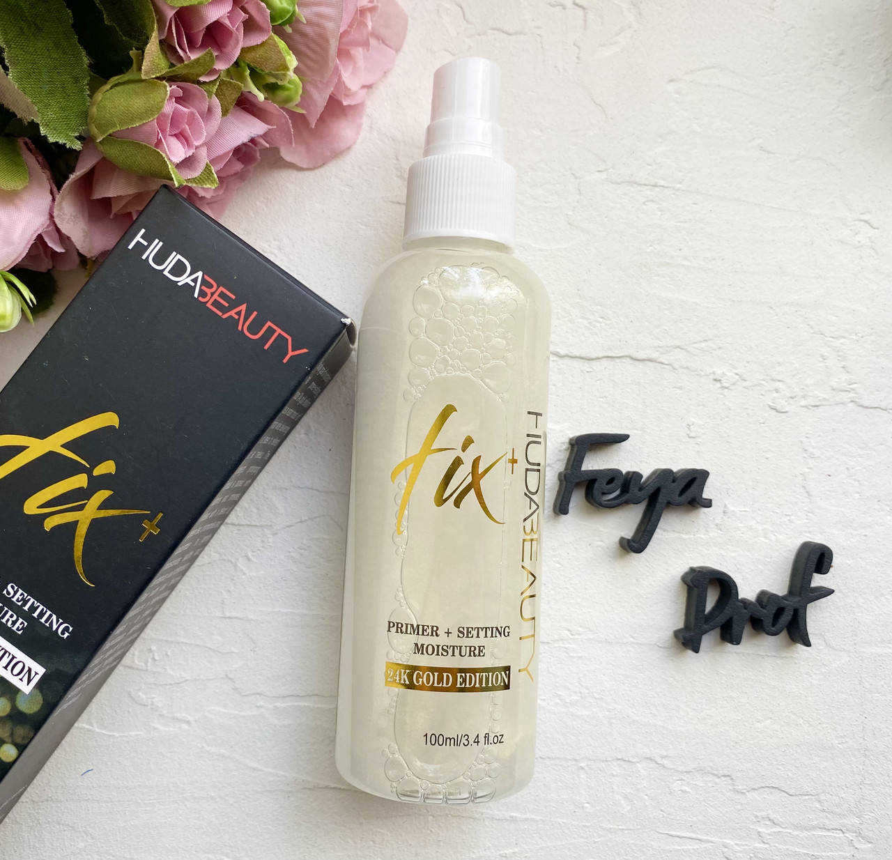 

Фиксатор для макияжа лица HUDA BEAUTY Fix+ 24K Gold увляжняющий 100 мл