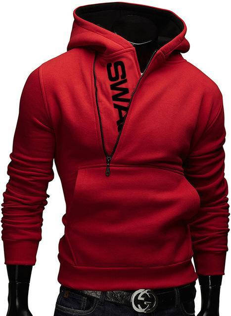 

Мужская спортивная толстовка на молнии с капюшоном Swag красный, XL