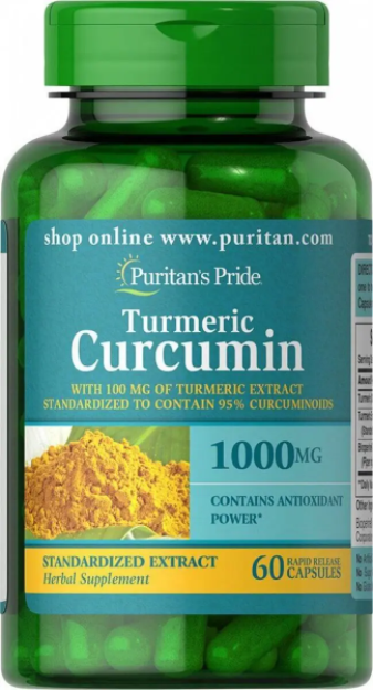 

Куркумин и биоперин, Turmeric Curcumin with Bioperine 5 mg, Puritan's Pride, 1000 мг, 60 капсул (PTP-78826)