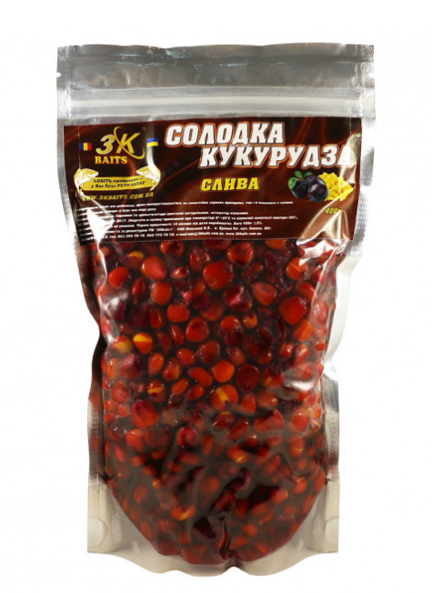 

Прикорм 3KBaits Сладкая кукуруза Слива 400гр