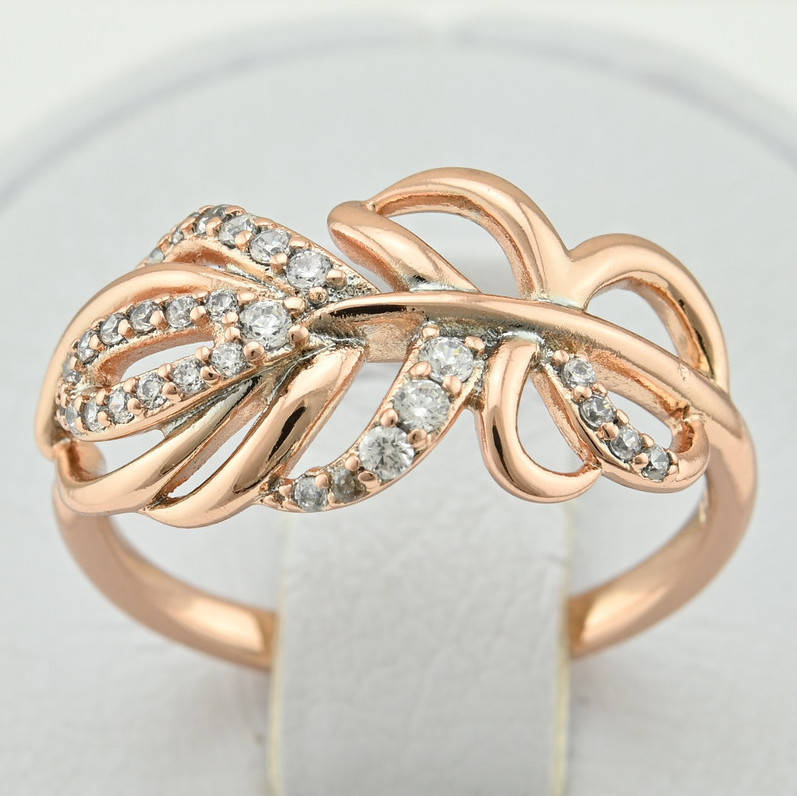 

Кольцо Xuping 15063 ширина 10 мм белые фианиты позолота РО размер 18