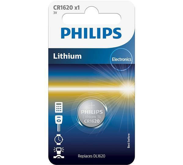 

Батарейка кнопковая, литиевая PHILIPS (CR1620/00B)