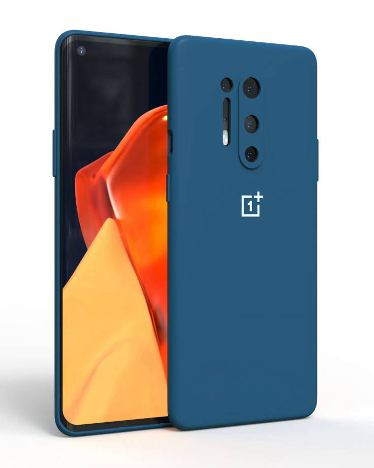 

Чехол силиконовый для OnePlus 8 Pro 1+8 синий матовый софт тач с микрофиброй