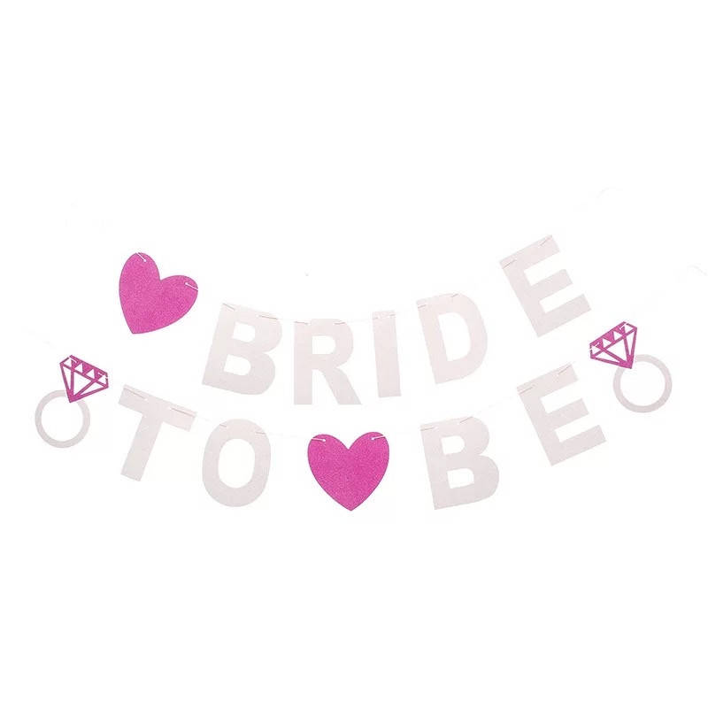 

Гирлянда-растяжка на девичник Bride to Be, серебро