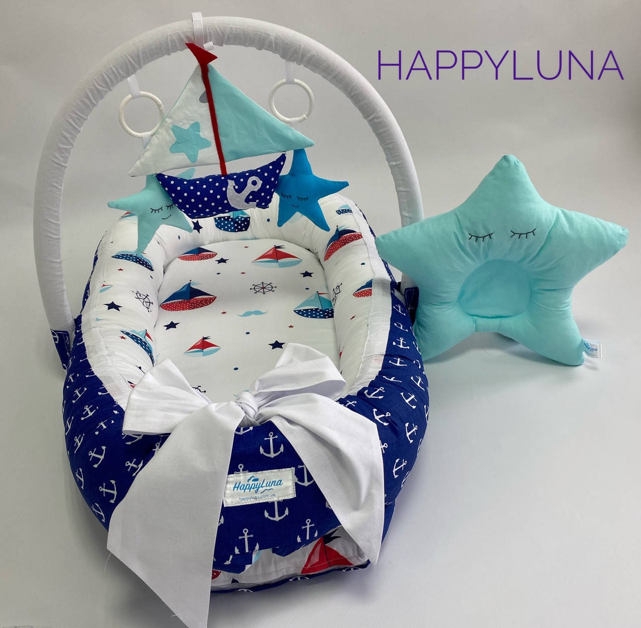 

Кокон-гнездышко для новорожденных Happy Luna Морячок
