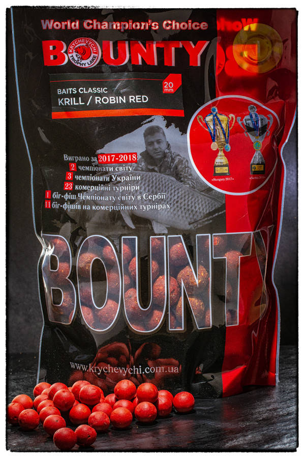 

Бойлы прикормочные вареные BOUNTY KRILL / ROBIN RED