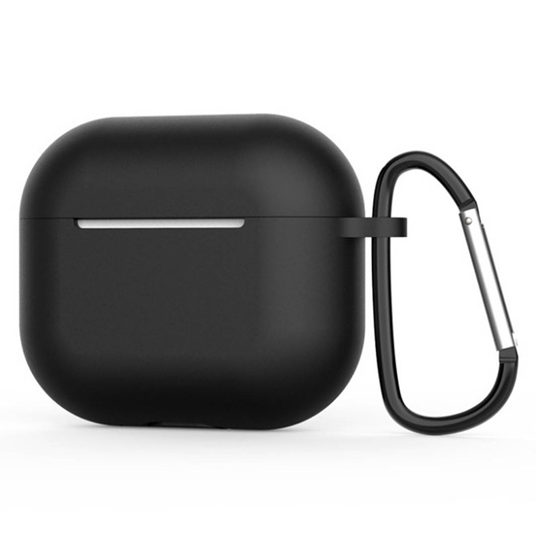 

Силиконовый чехол для Apple Airpods 3 | чехол + карабин | 1,4 мм | черный