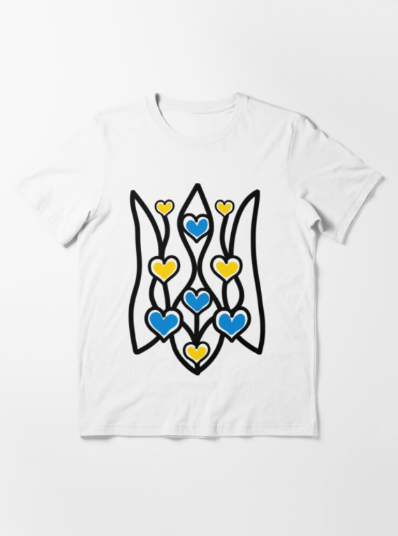 

Мужская и женская Патриотическая футболка с принтом Герб Украины Трезуб Сердца