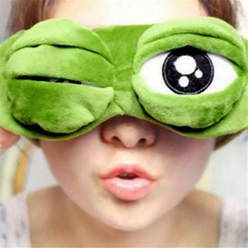 

Маска для сна Лягушонок Пепе 3D (Жабка, лягушка, жаба, зеленая) 2, Унисекс, Зелёный