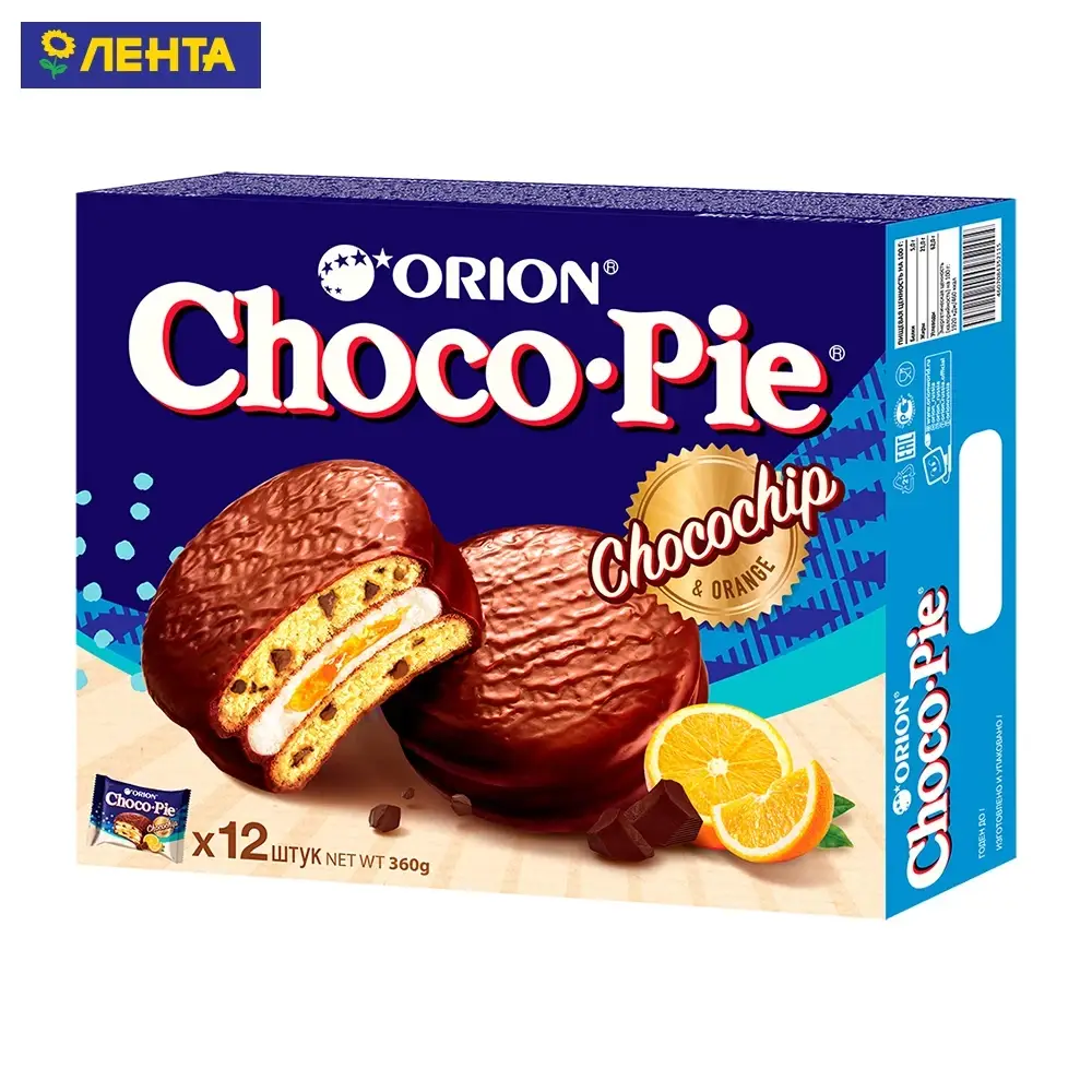 

Печенье Choco Pie Orion Orange 12s 360 g