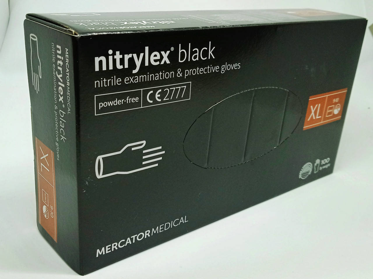 

Перчатки нитриловые неопудренные Черные ХL (Nitryleх black) 4,6гр, Черный