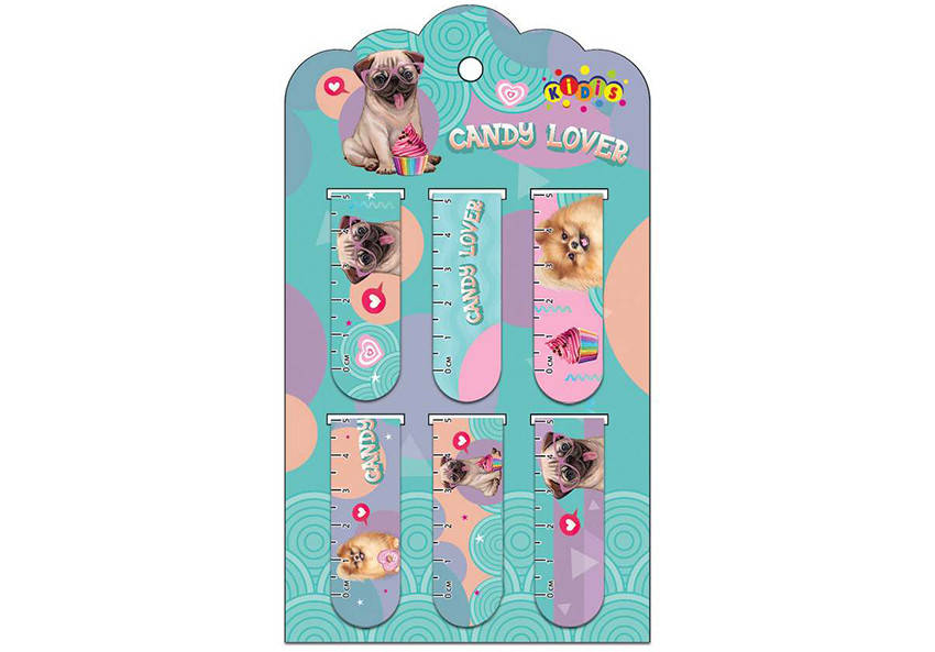 

Закладка магнітна Candy lover puppy, на планшеті 6 шт, Kidis, Бирюзовый