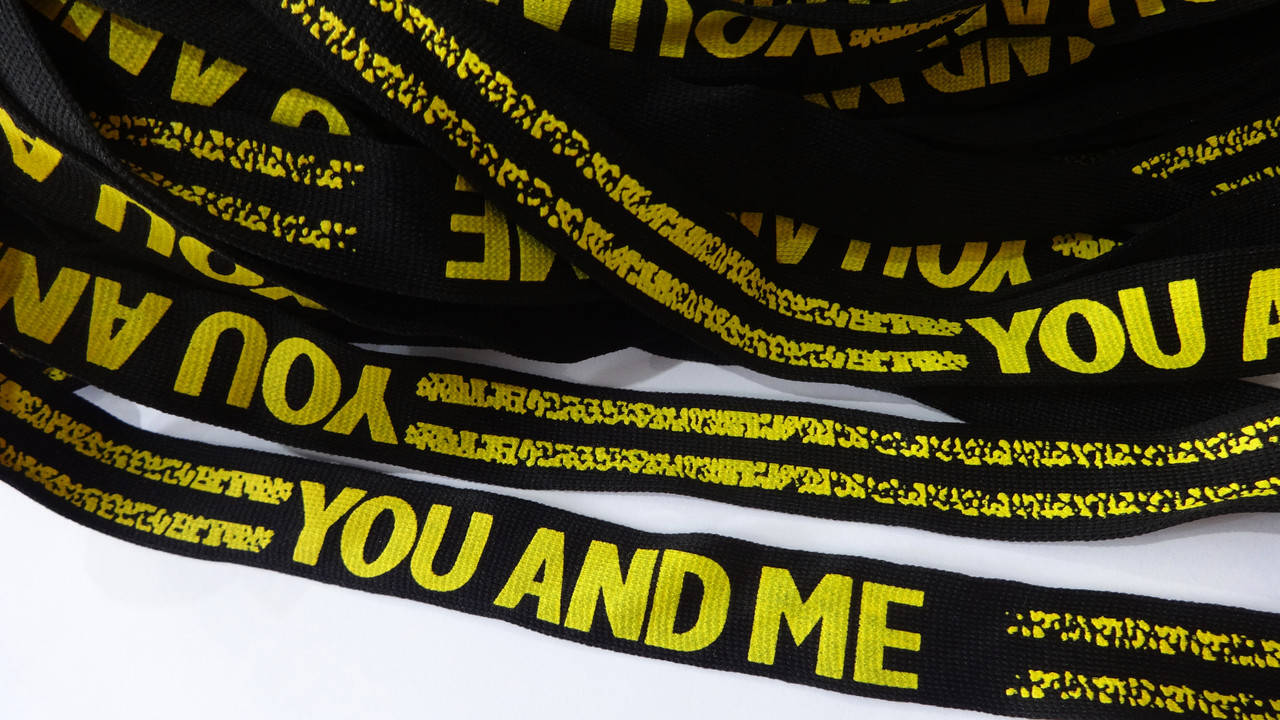 

Тесьма отделочная лампасы "YOU AND ME" 23 мм черная с желтым, Черный