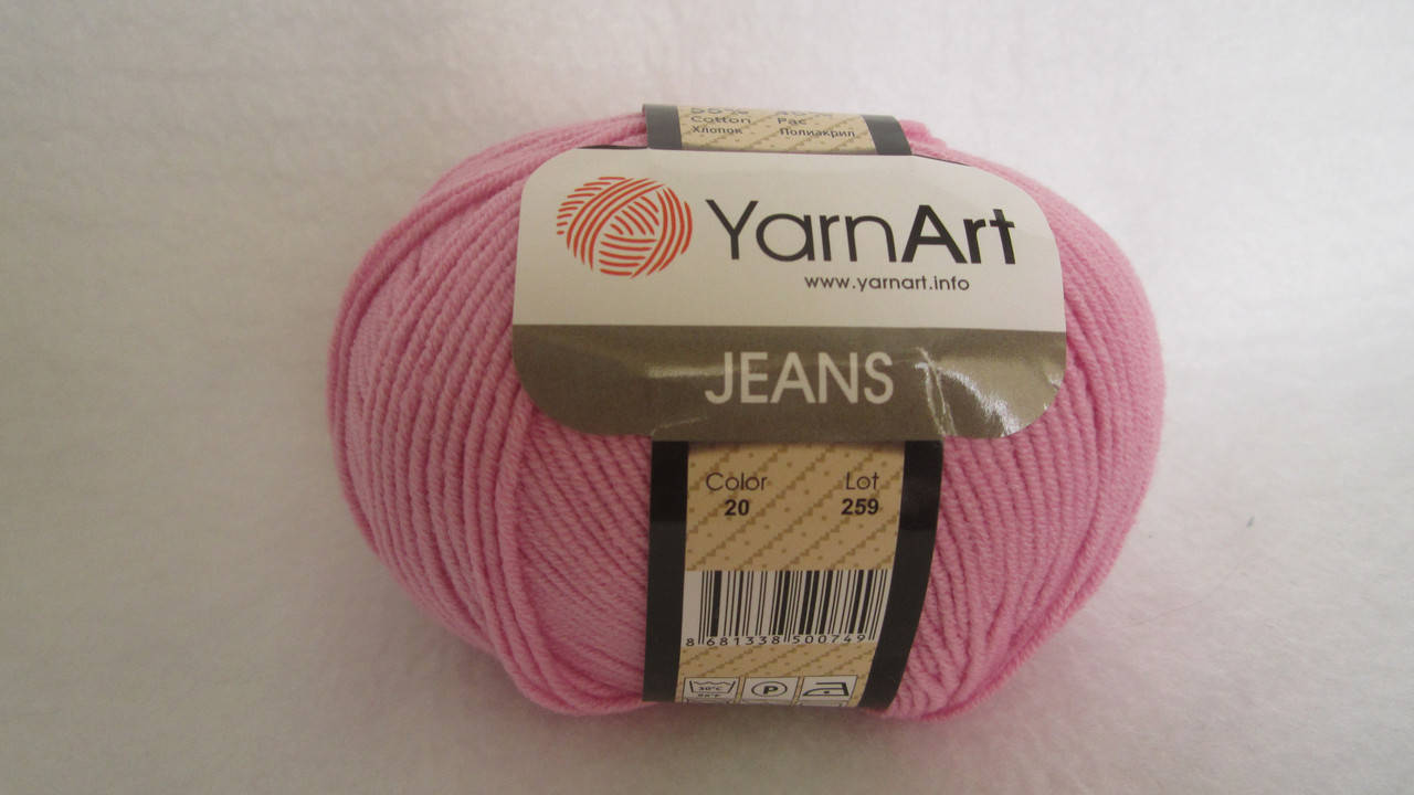 

Пряжа YarnArt Jeans, цвет - бледно-розовый.