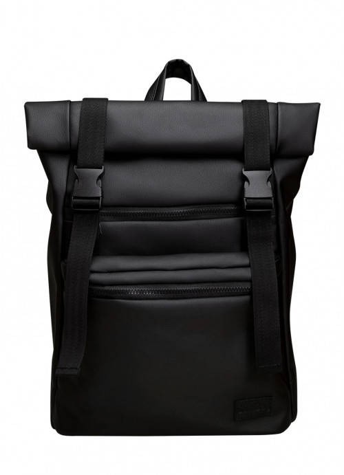

Городской стильный рюкзак из экокожи Sambag RollTop Zard черный
