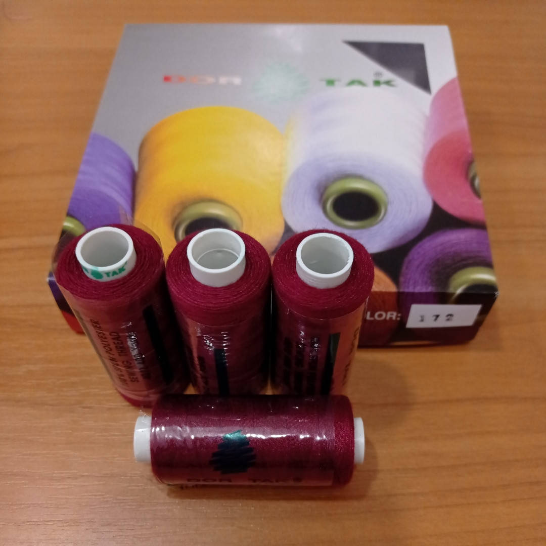 

Нитки швейные №40/2 Dor Tak (Дор Так) 400 yrd №172, Бордовый