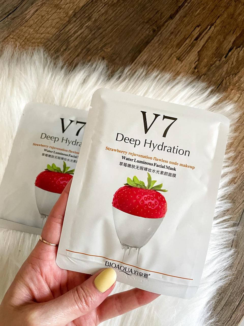 

Маска для лица bioaqua v7 deep hydration 30g с экстрактом клубники