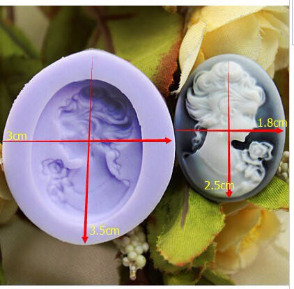 

Молд силиконовый Камея девушка, Розовый